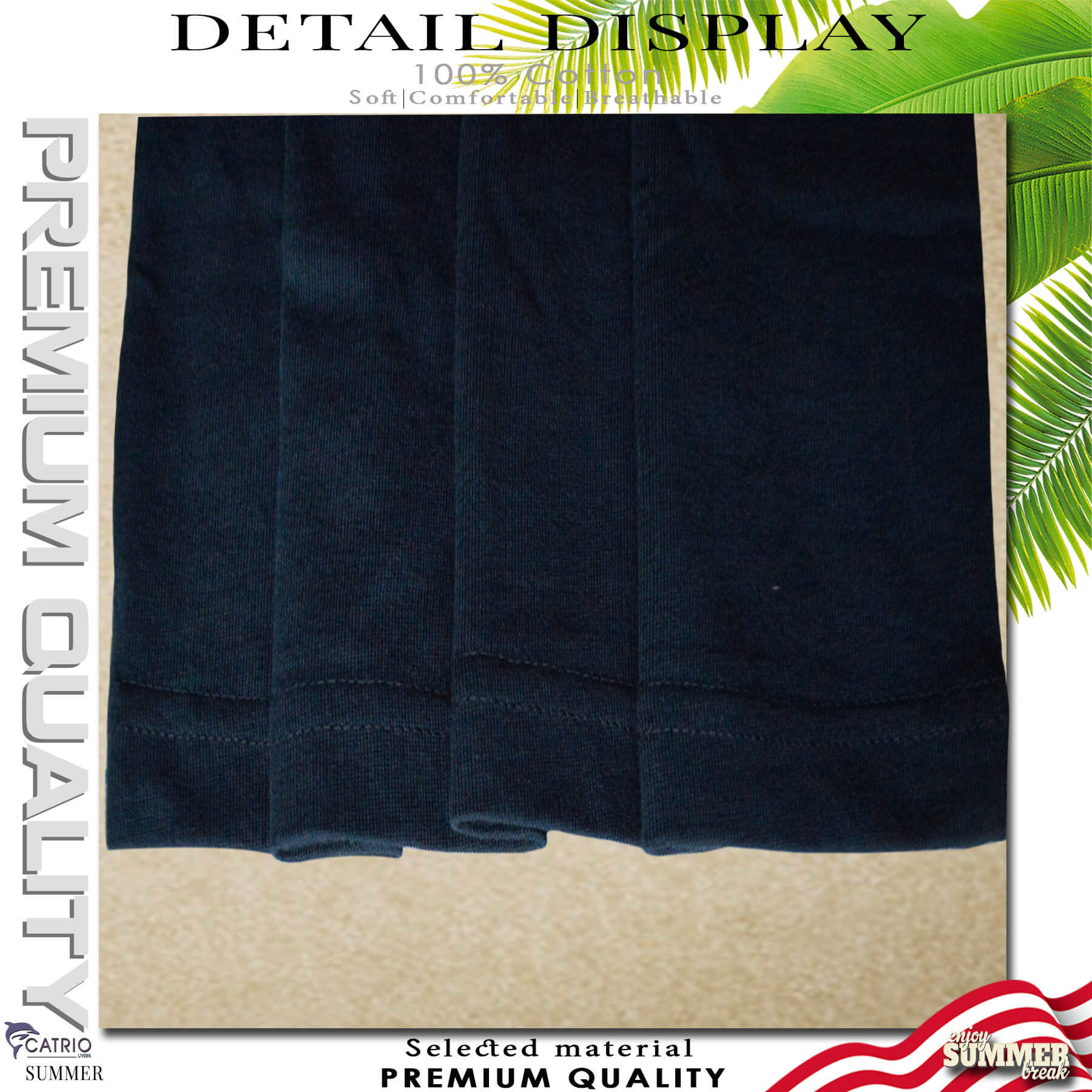 BỘ THUN BÉ TRAI CATRIO là bộ phông QUẦN ĐÙI+ÁO NGẮN TAY trẻ em từ 13T-16T in DEEDS màu NAVY