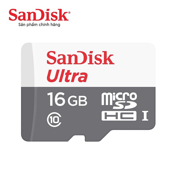 Thẻ Nhớ Micro SDHC SanDisk UHS-1 16GB Class 10 - 80MB/s - Hàng Chính Hãng + Tặng đèn Led