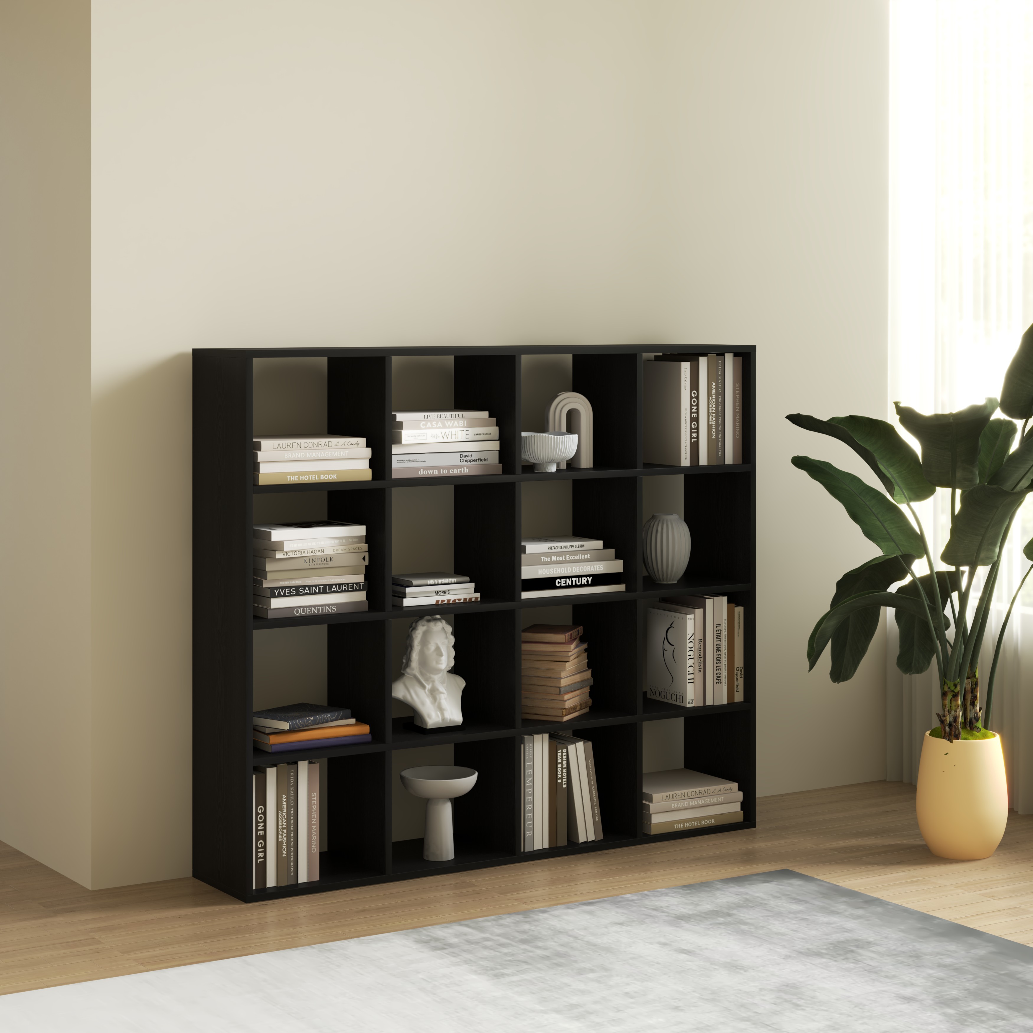 [Happy Home Furniture] ZANE , Kệ sách 4x4 ,140cm x 28cm x 120cm ( DxRxC), KSA_042