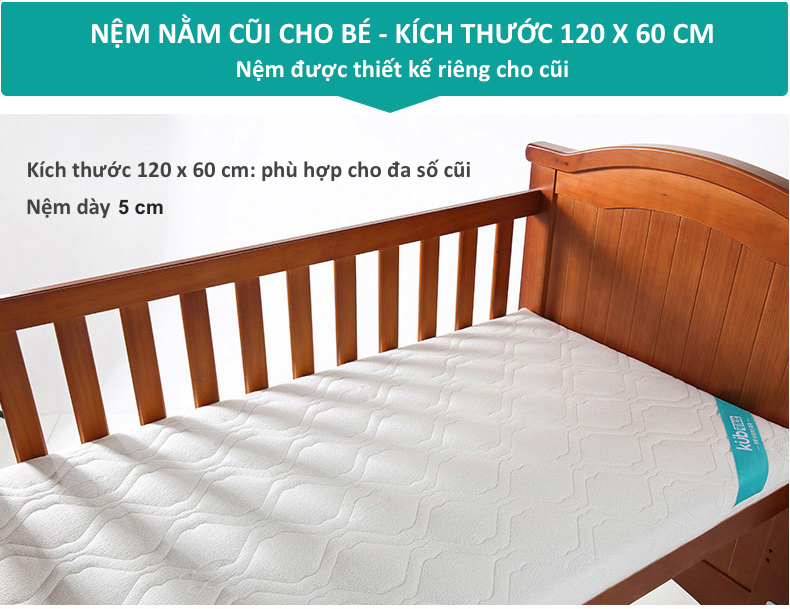 Nệm Cũi Cho Bé - Kích Thước 120x60cm