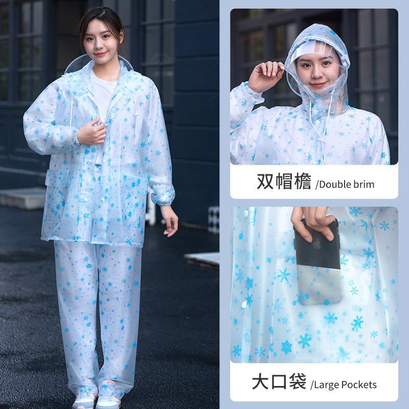 Áo mưa và quần đi mưa phong cách mới nhất phù hợp với loại chia đôi dành cho phụ nữ dành cho người lớn thân dài chống bão xe điện quần áo chống thấm nước áo mưa nữ