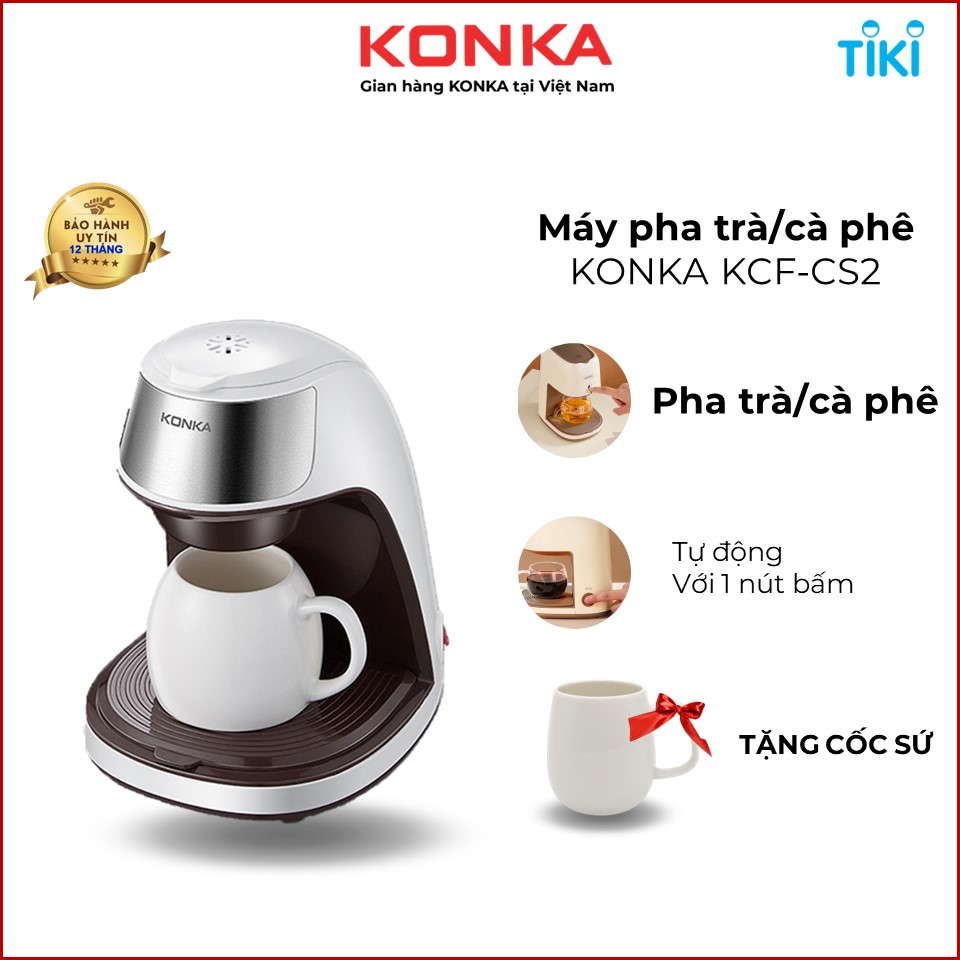 Máy Pha Cà Phê KONKA KCFCS2 Thiết Kế Kiểu Mới Hiện Đại, Sang Trọng - Hàng nhập khẩu