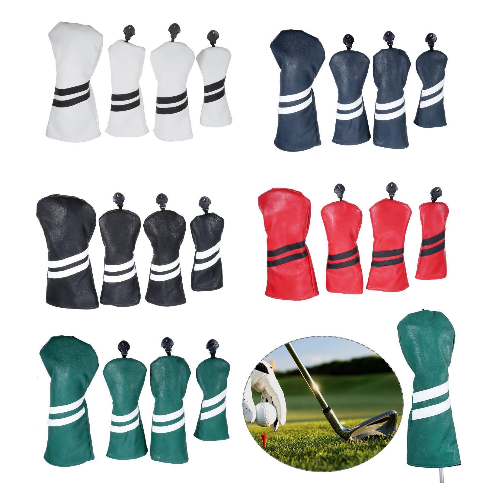 Golf Club Head Cover Protective Covers with Tags Long Neck Water Resistant