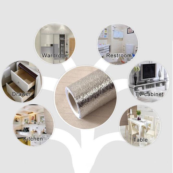 Giấy Dán Bếp Tráng Nhôm Cách Nhiệt