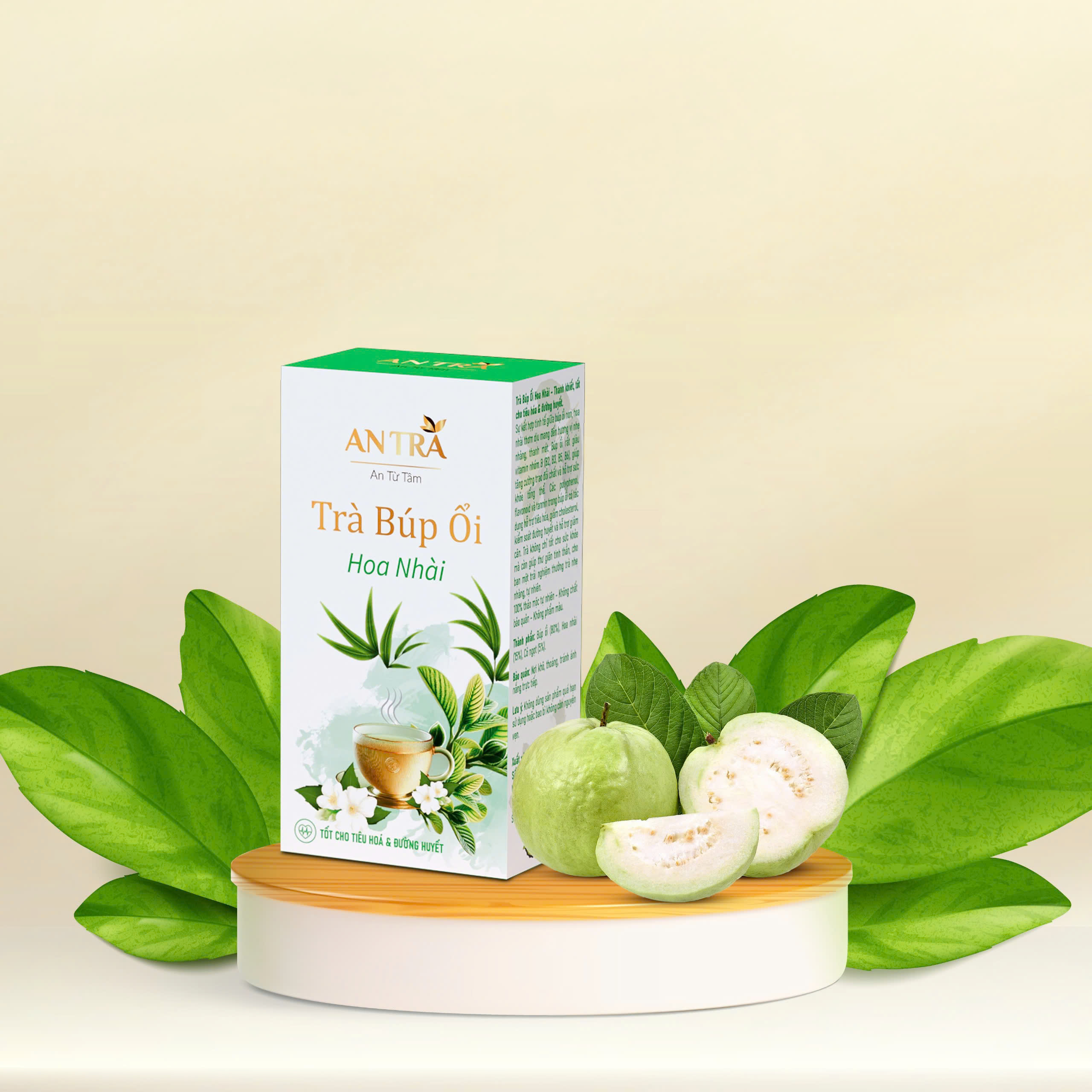 Hộp 30 Gói Trà Búp Ổi Hoa Nhài Giúp Giảm Cân, Tiêu Mỡ Nhanh, Đẹp Da, Ngăn Ngừa Lão Hóa An Thần Giảm Stress An Toàn Thiên Nhiên