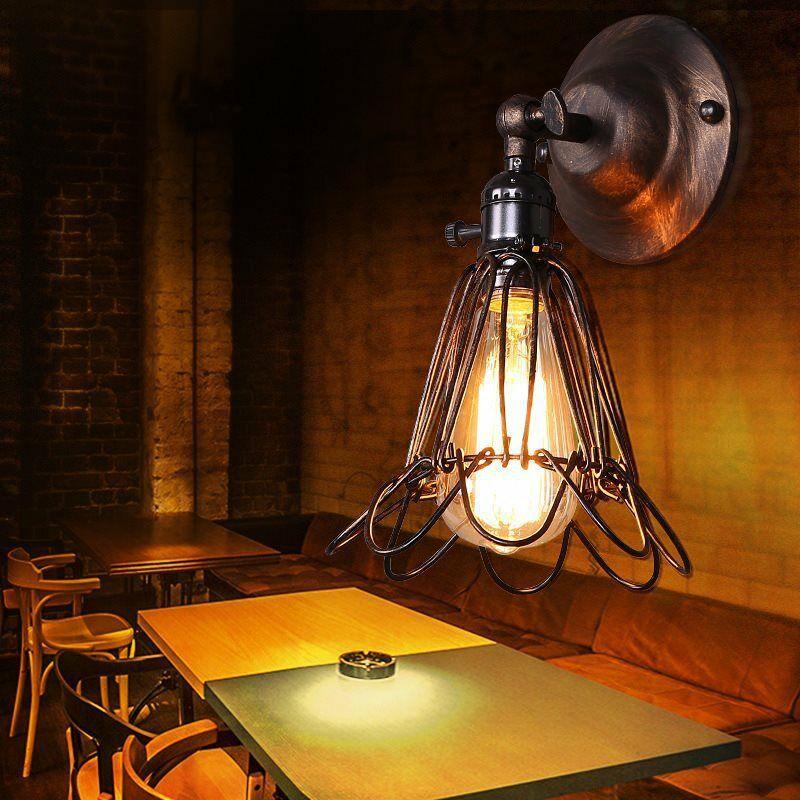 Hình ảnh Đèn tường công nghiệp retro trong một phòng cho nội thất kim loại cho nhà rượu sâm banh, cà phê, gác xép, nhà bếp, phòng khách, phòng ngủ khách sạn (không bao gồm bóng đèn) - không bao gồm) -