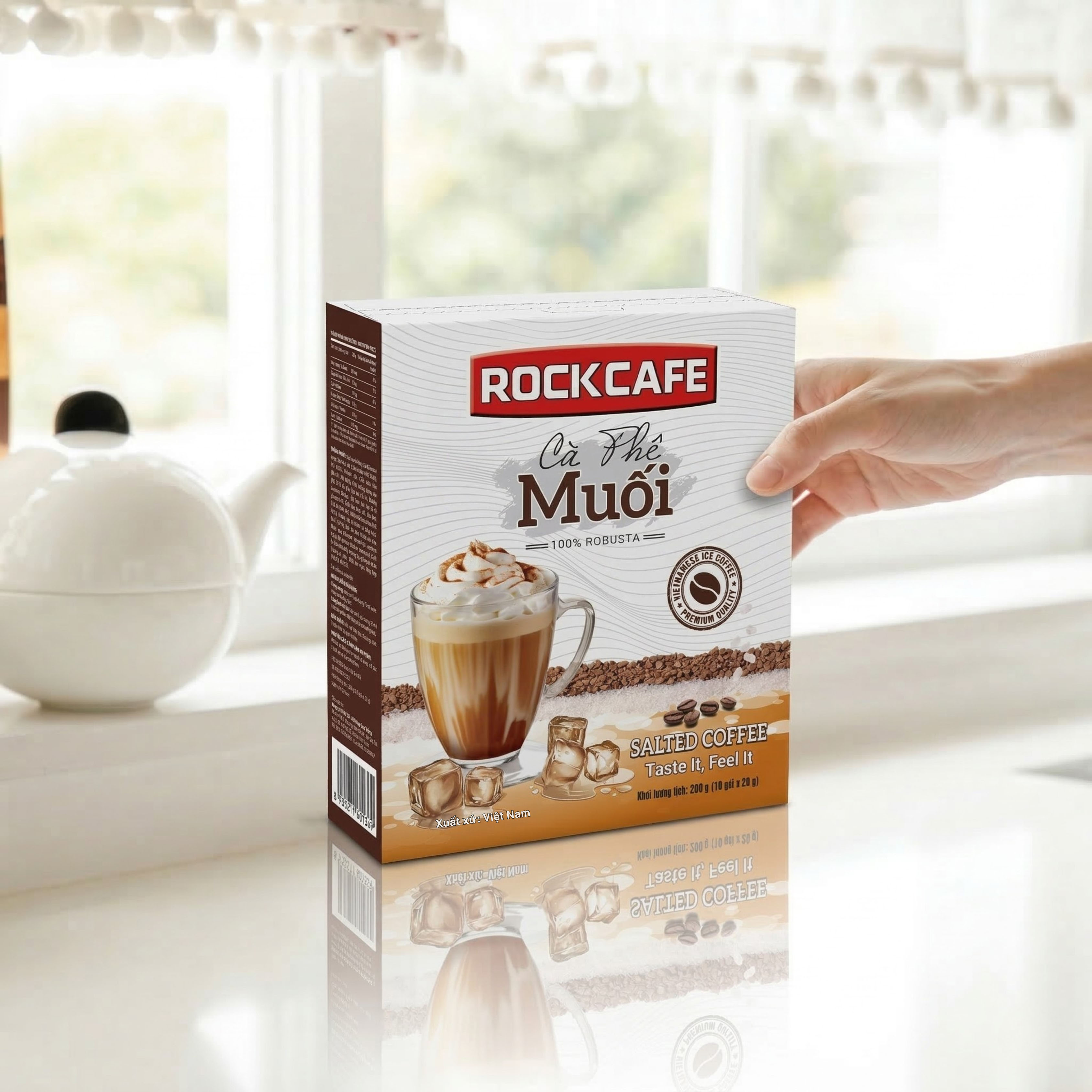Cà Phê Muối Hòa Tan, RockCafe, Cà Phê Muối Robusta 10 gói/hộp