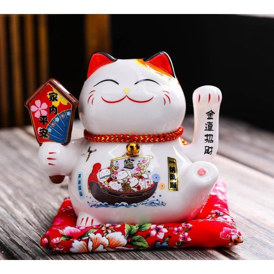 Mèo thần tài vẫy tay, mèo may mắn gọi khách phong thủy trưng bàn làm việc hay cửa hàng quà tặng khai trương