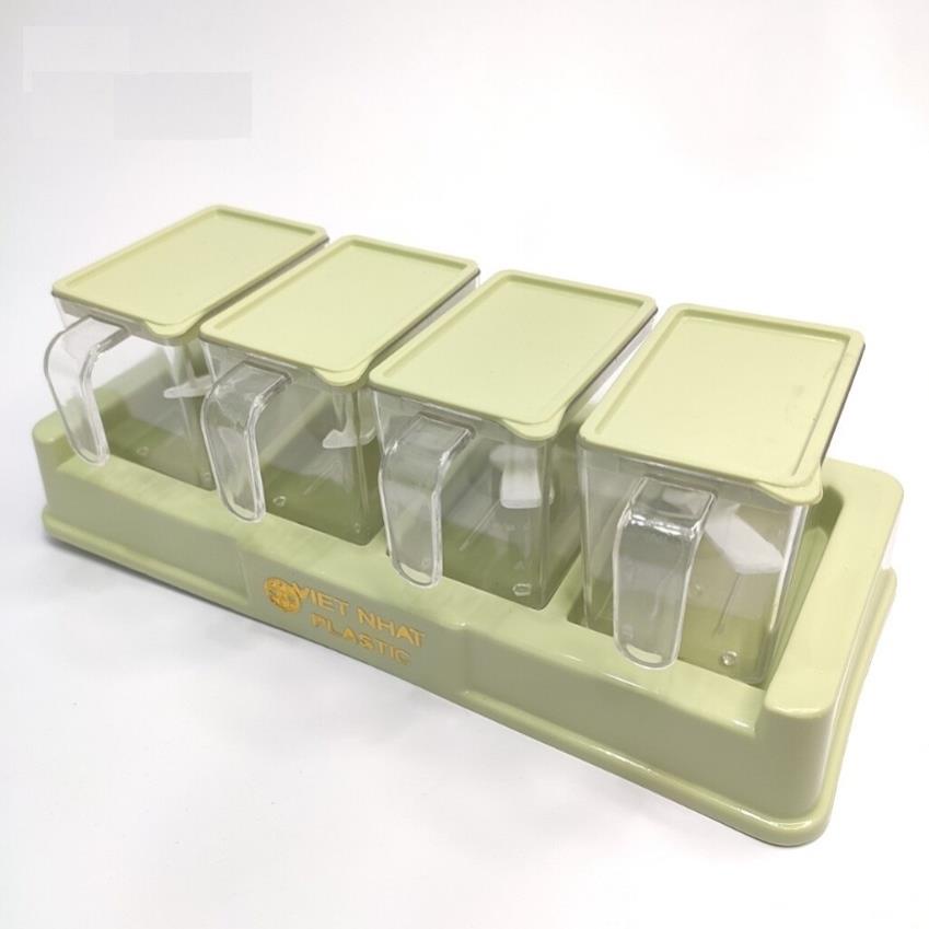 BỘ 4 HỘP ĐỰNG GIA VỊ VIỆT NHẬT