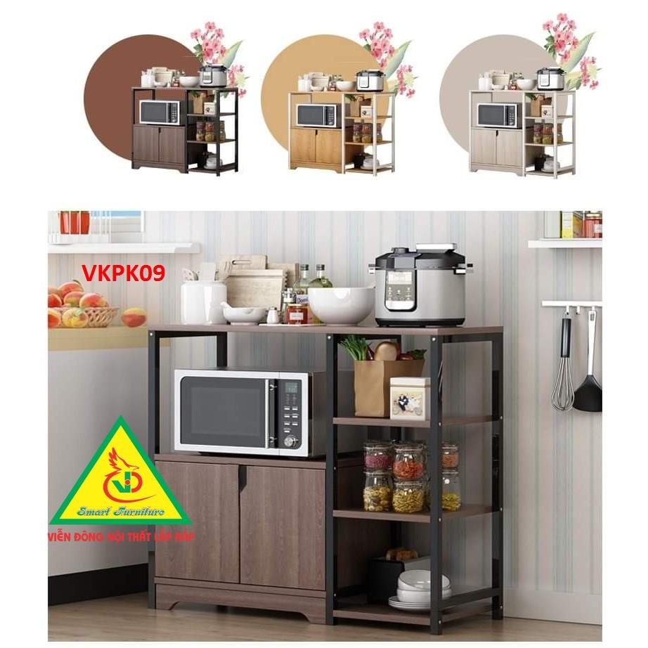 Kệ đa năng- kệ để đồ nhà bếp VKPK09 - kệ khung sắt sàn gỗ - Nội thất lắp ráp Viendong Adv