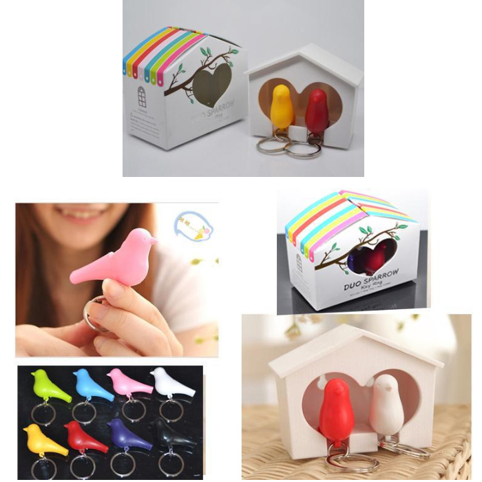 Móc khóa Đôi Chim Cùng Nhau Về Tổ (Giao mầu ngẫu nhiên