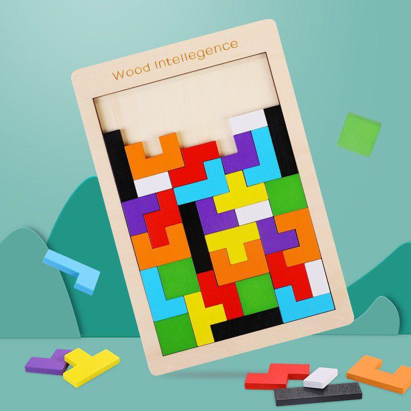 Đồ chơi xếp hình phát triển trí tuệ Montessori Tetris bằng gỗ
