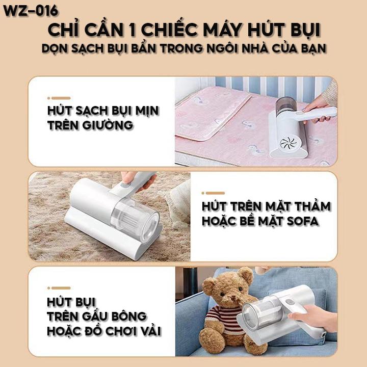 Máy Hút Bụi Giường Nệm Chăn Ga Diệt Khuẩn Công Nghệ Ưu Việt Hút Sạch Bụi Mạt Nhà Hàng Sẵn Giao Ngay WZ-016