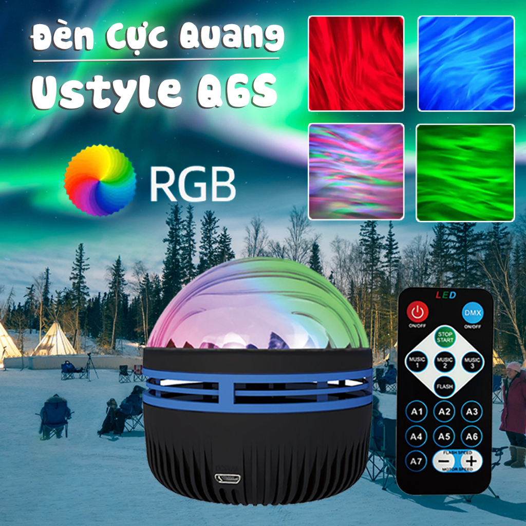 Đèn GALAXY Cực Quang UStyle Q6S Chiếu Bầu Trời Cực Quang Trang Trí, Decor Phòng Ngủ, Điều Khiển Từ Xa - Chính hãng