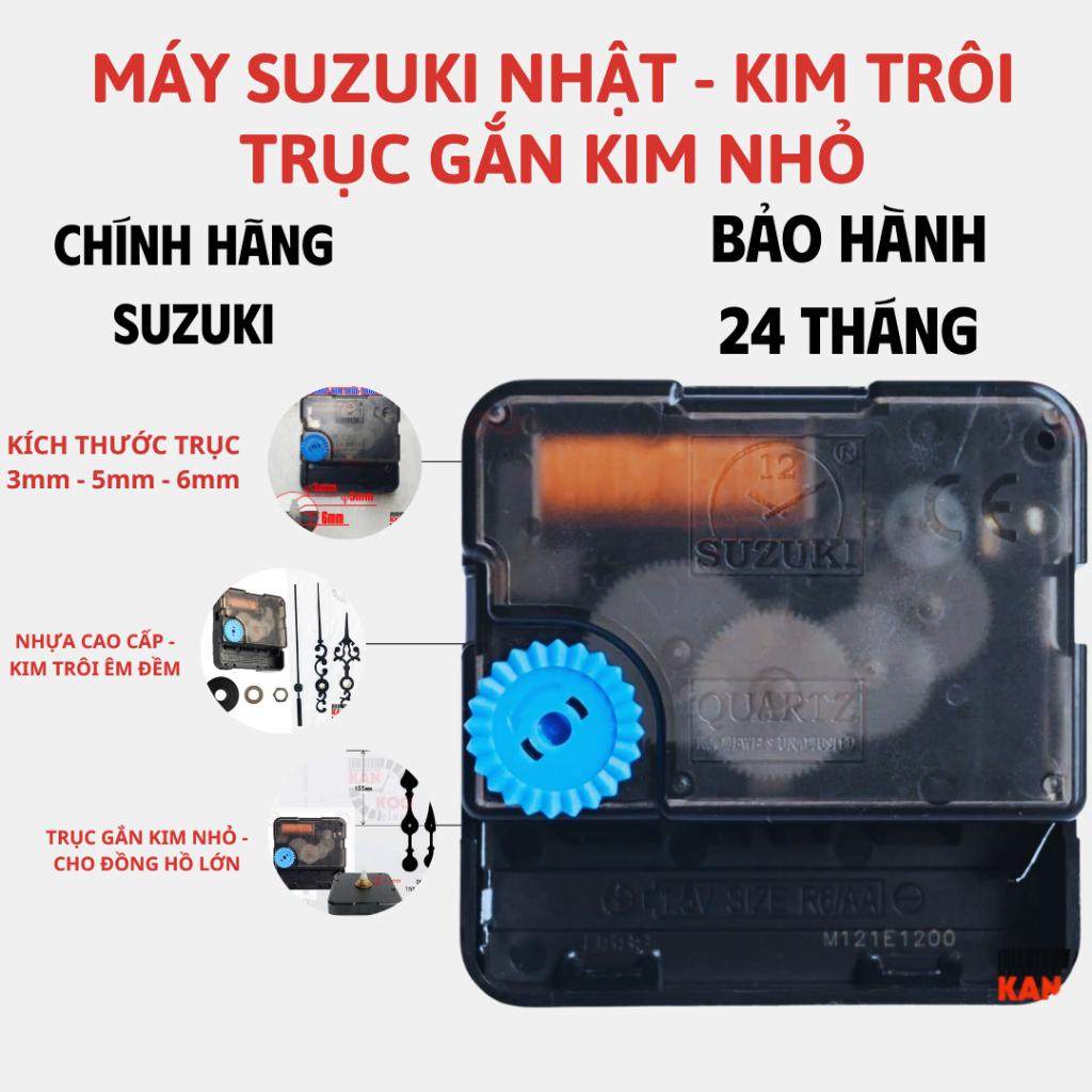 Máy Đồng Hồ Treo Tường Kim Trôi Xịn Suzuki, Bánh Xe Xanh (Trục Nhỏ 3mm/5mm) – Chạy Giờ Chính Xác, Bền Bỉ