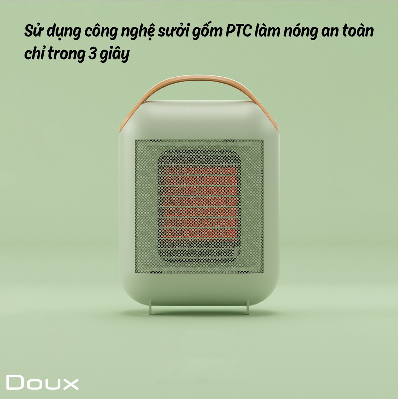 Máy sưởi gốm Doux DX-1333 công nghệ mới tiết kiệm điện năng, an toàn tiện lợi - Hàng chính hãng
