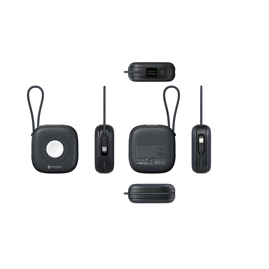 Pin Dự Phòng Không Dây MAZER MagLink18i 10000mAh Qi2 15W PD20W 4 trong 1 Sạc Được Cho Apple Watch Tích Hợp 2 Cáp Sạc Hàng Chính Hãng