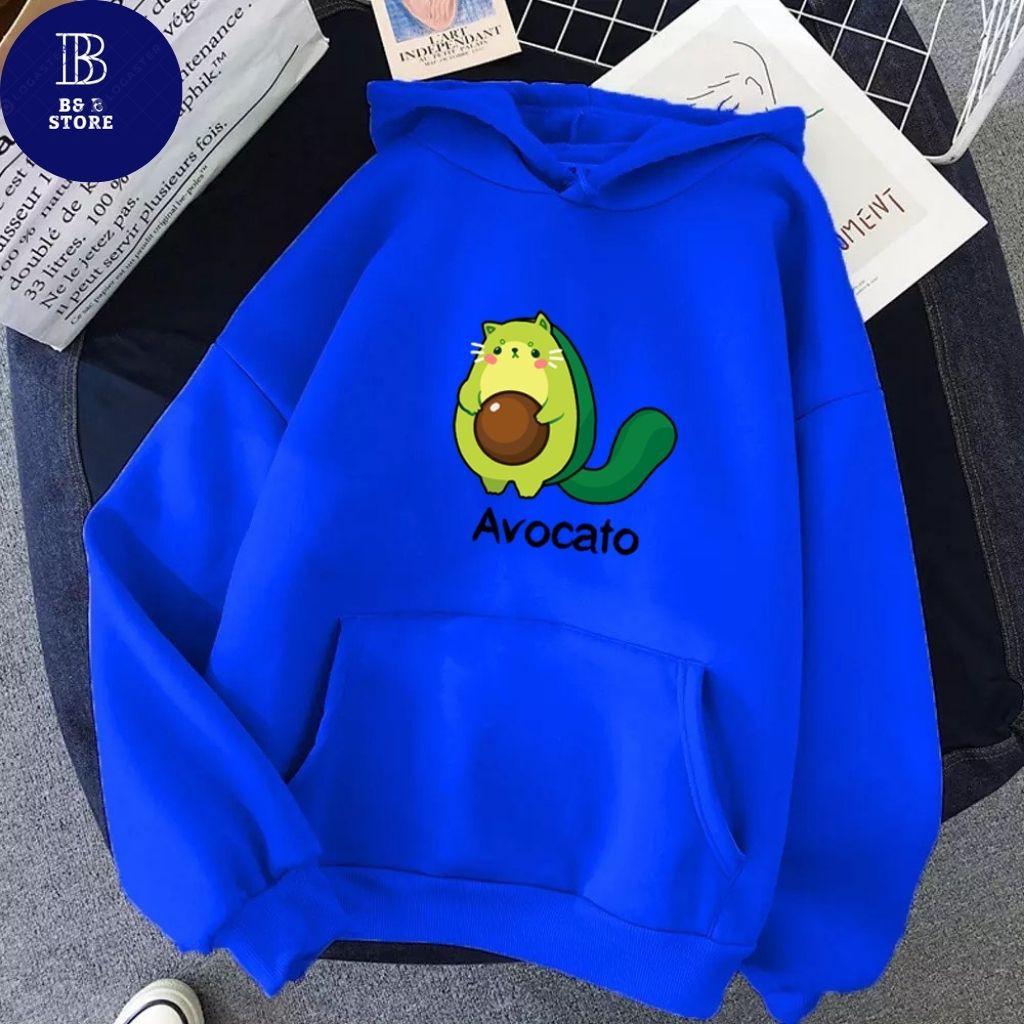 ÁO KHOÁC HOODIE NỈ UNISEX IN BƠ AVOCATO FORM RỘNG NAM NỮ NHIỀU MÀU