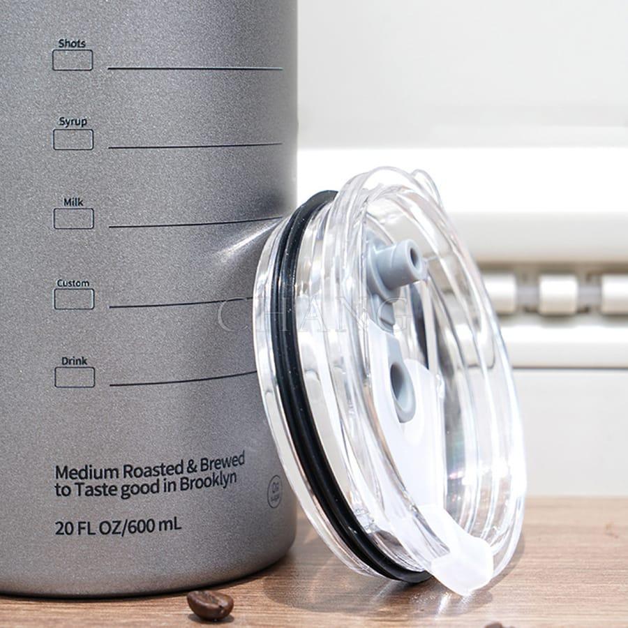 Ly Giữ Nhiệt Americano 600ML, Cốc Giữ Nhiệt Inox 304 Cao Cấp Không Gỉ Có Ống Hút Tiện Lợi