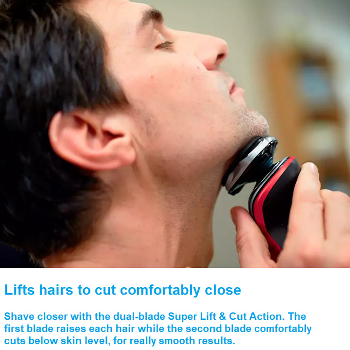 Máy cạo râu khô và ướt cao cấp Philips S5390/12 tích hợp hai lưỡi cạo Super Lift & Cut Action - Hàng Nhập Khẩu