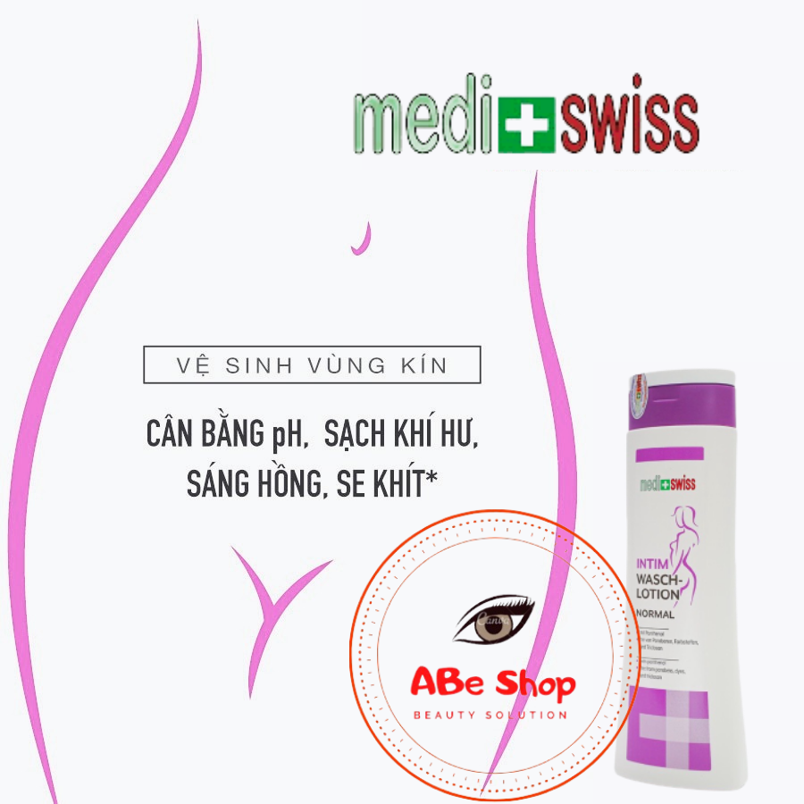 DUNG DỊCH VỆ SINH PHỤ NỮ MEDI+SWISS ITIM WASCH-LOTION NORMAL - AN TOÀN - DỊU NHẸ - HỖ TRỢ NGỪA VIÊM NHIỄM 300ml