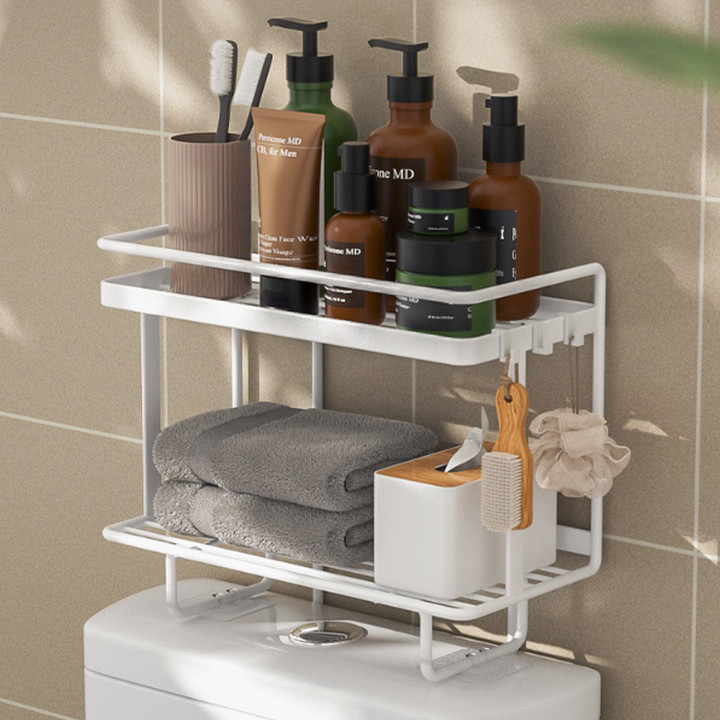 Kệ 2 Tầng Phòng Tắm White Kimono Đặt Toilet - Home and Garden