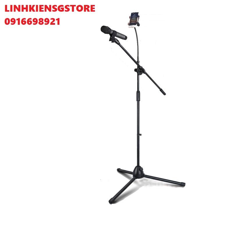 Chân Đế Micro Đứng Có Kẹp Điện Thoại Tăng Giảm Chiều Cao Boom Mic Stand