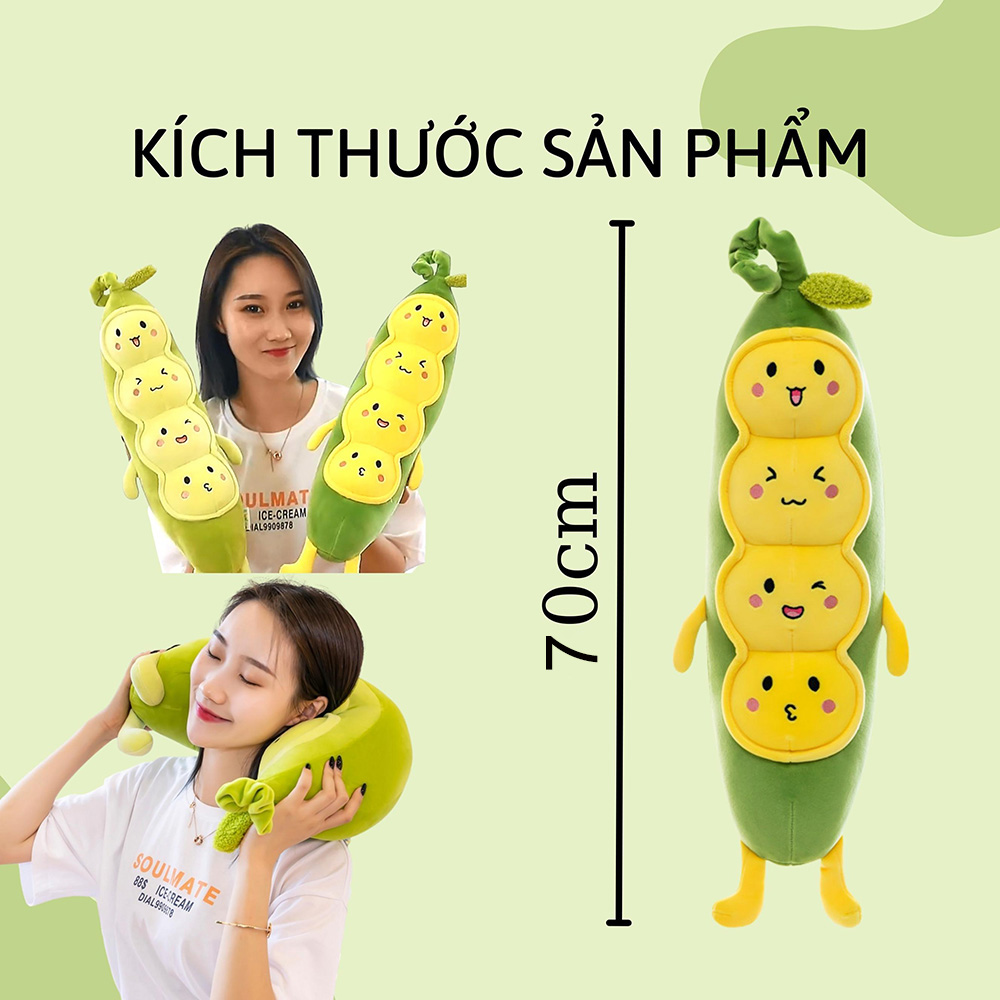 Gấu bông gối ôm sâu đậu siêu dễ thương - Thú nhồi bông sâu đậu - ZingZingMart Bedding &amp; House