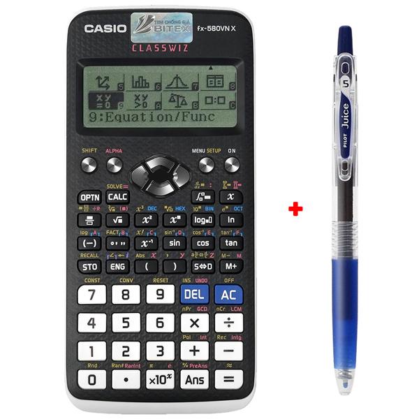 Bộ Máy Tính Casio FX 580 VN X - Màu Đen + 1 Bút Bi Pilot Juice (Màu Mực Ngẫu Nhiên)