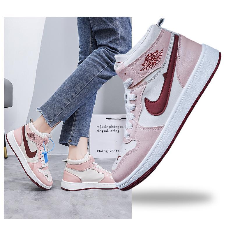 Giày nữ phong cách mới nhất khuyến mãi đặc biệt giày lưới cỡ lớn màu đỏ tăng chiều cao giày chạy bộ hợp thời trang