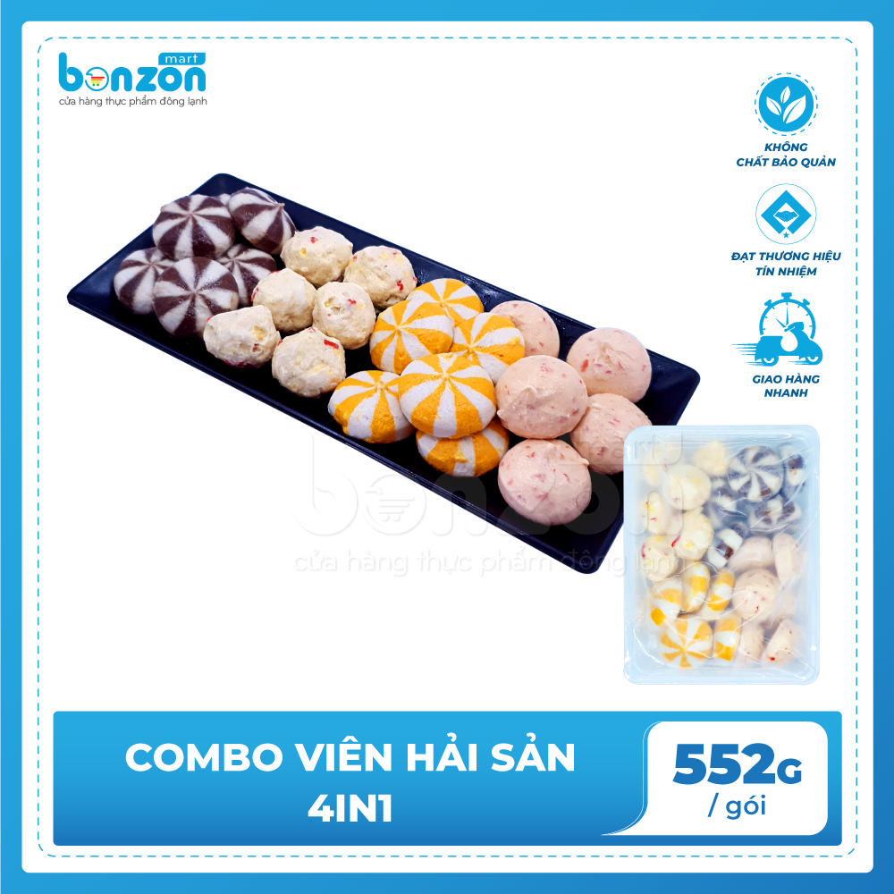 Combo viên nhân hải sản 4in1 552g