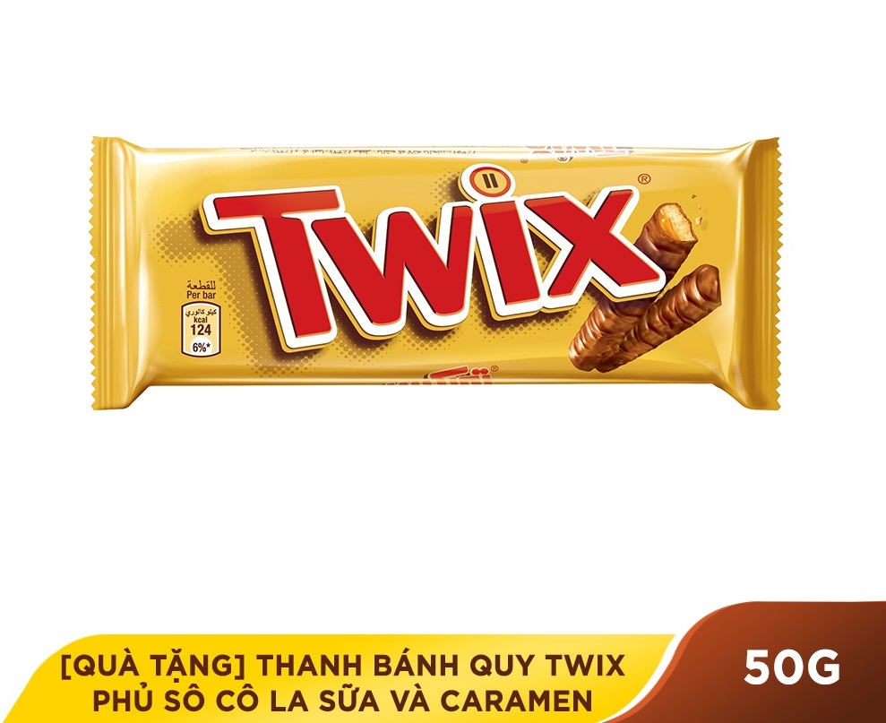 Thanh bánh quy Twix phủ Socola sữa và Caramen 50g