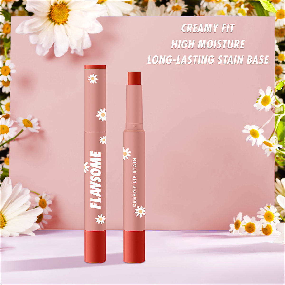 Son lì dạng thỏi Flawsome Creamy Lip Stain (2g) Sunday Morning (Màu Đỏ hồng trầm)