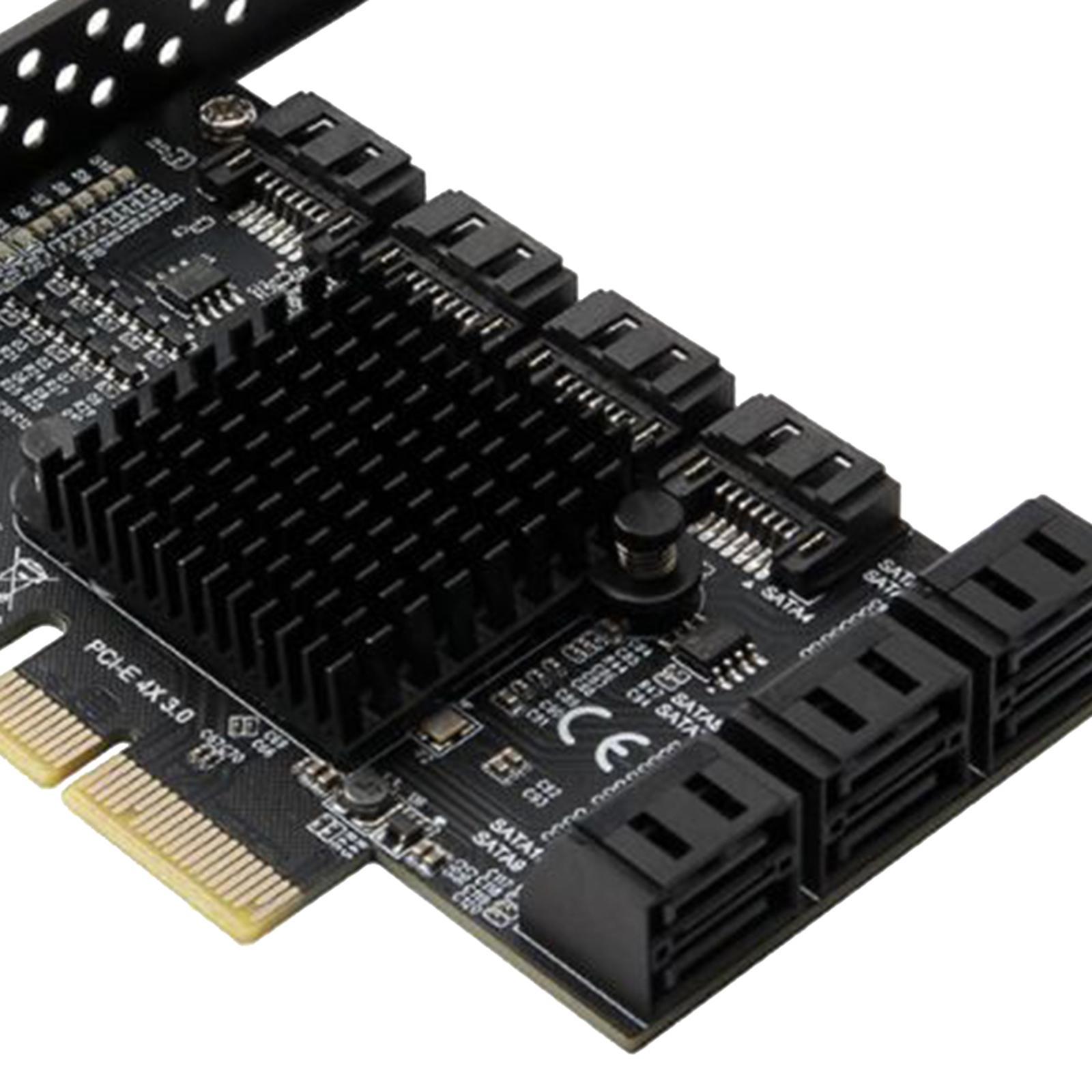 6Gbps PCIE 4X to SATA3.0 Expansion Card Converter for Windows Linux ASM1166