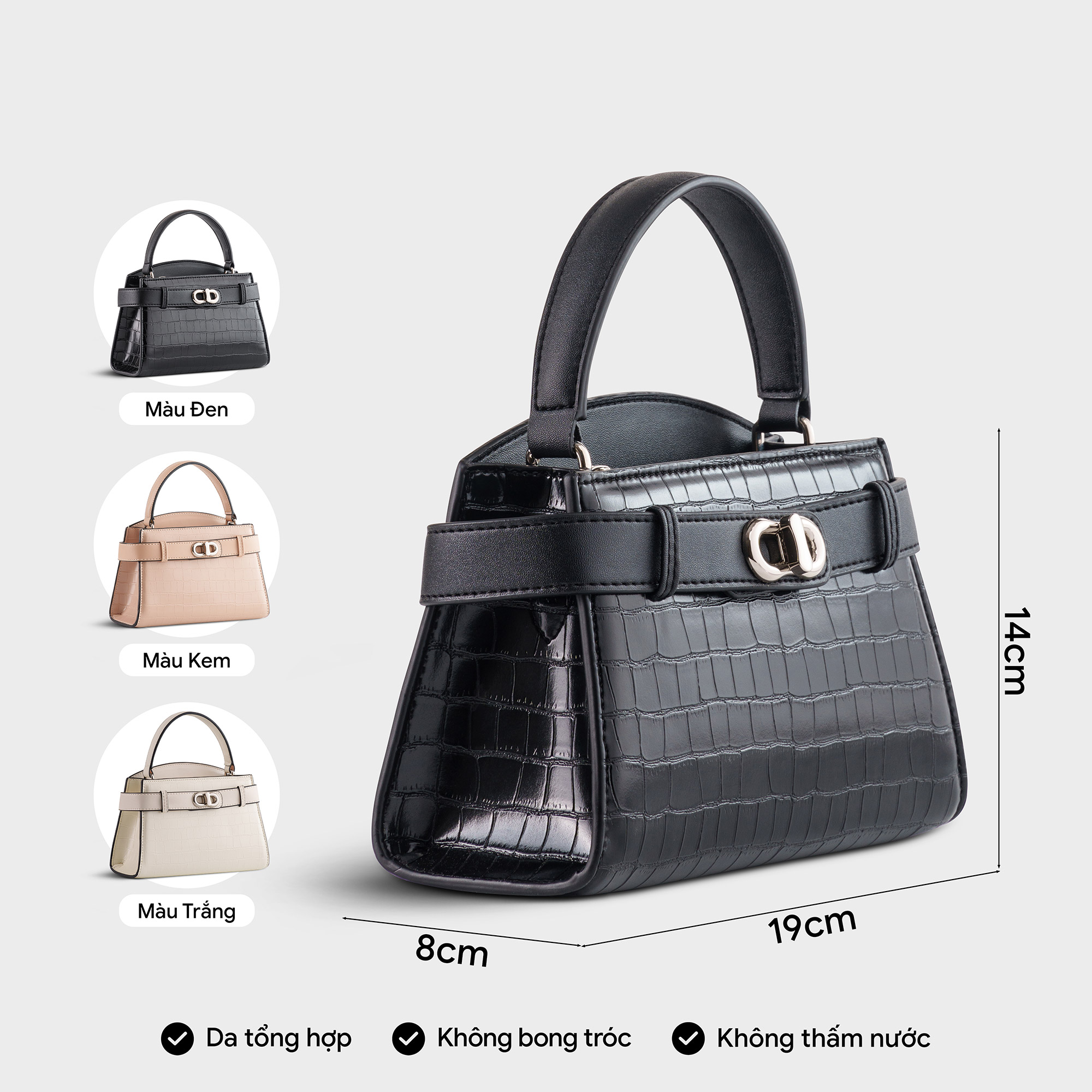 Túi Yuumy ( Thời trang nữ size 19 phối khóa xoay - Túi đeo chéo da Verein YN232 )