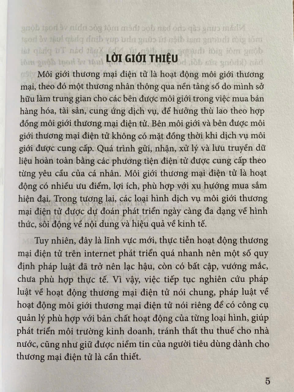 Pháp Luật Về Hoạt Động Môi Giới Thương Mại Điện Tử ( Tái bản lần thứ nhất)