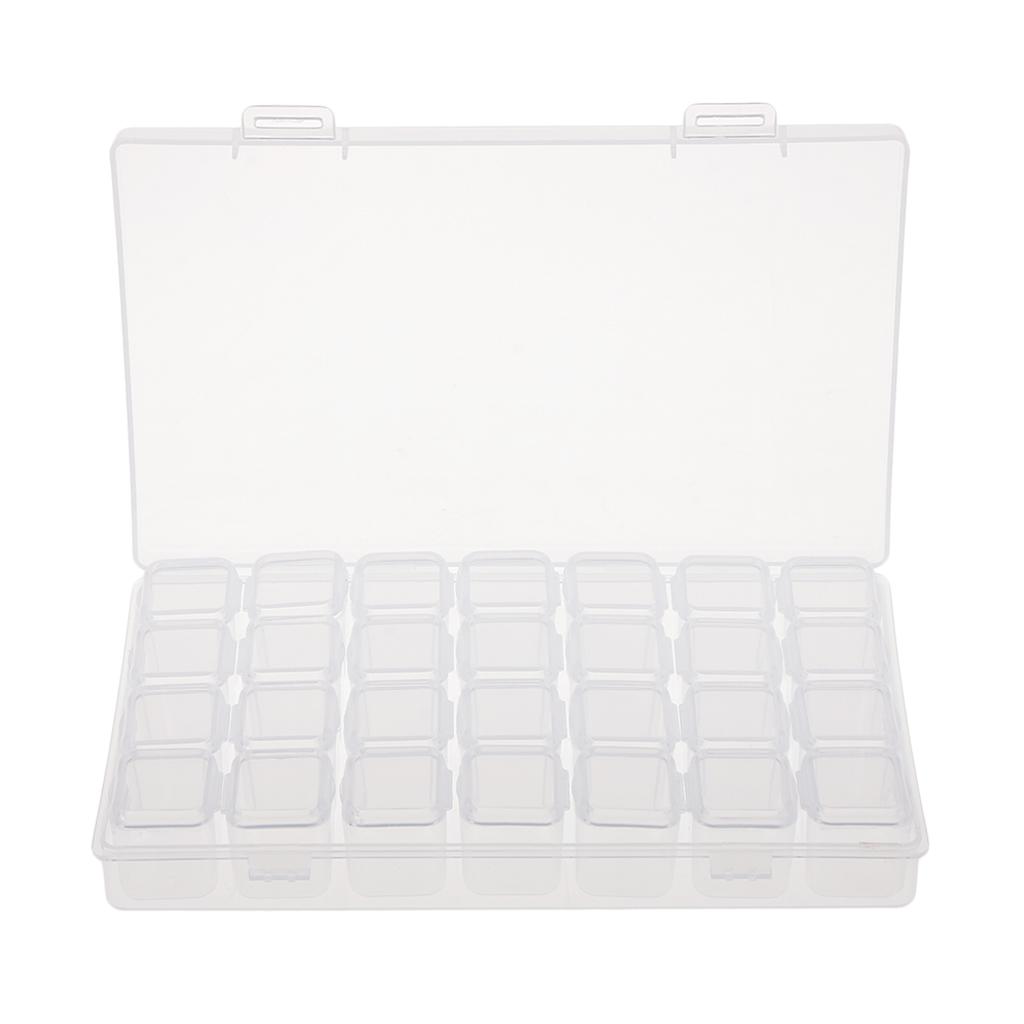 16x 28Grid Clear Beads Box Small Items Container For Makeup Organizer