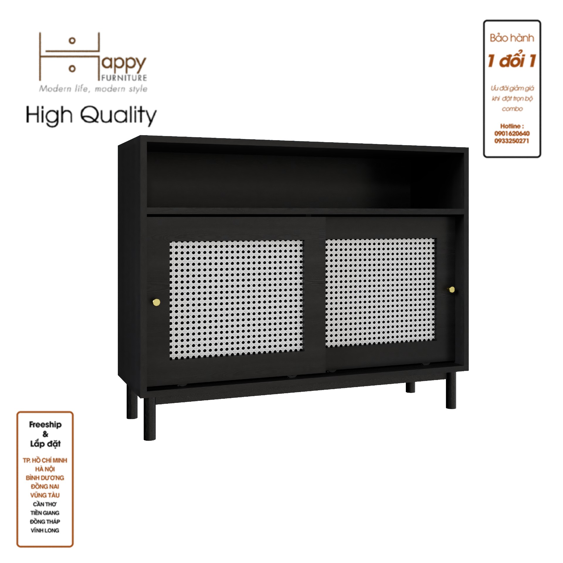 ROTAN, Tủ đựng đồ 2 cánh lùa - chân sắt , 100cm x 34cm x 80cm , TCL_033