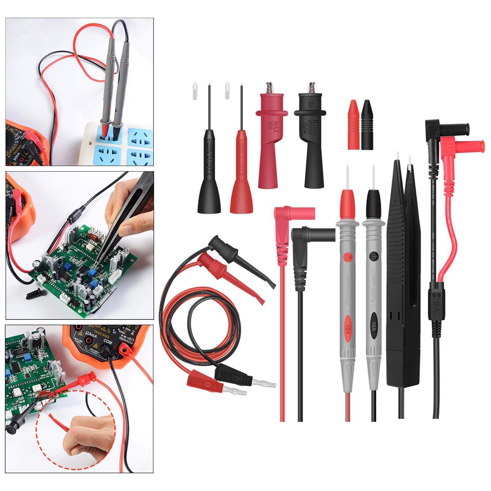 Multimeter Leads Test Leads Probes Accurate Measurement Test Leads Set, Electronic Test Probe Accessory for 1000V ,Soft