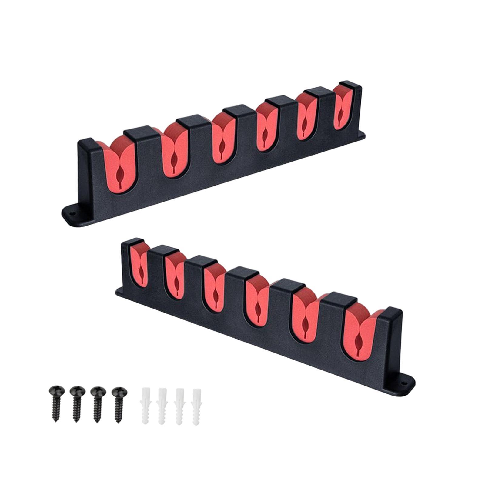 2 Pieces Fishing Rod Holder Support Organizer 6-Rod Rod Stand Fishing Rod Holder Stand Kit Wall Mount