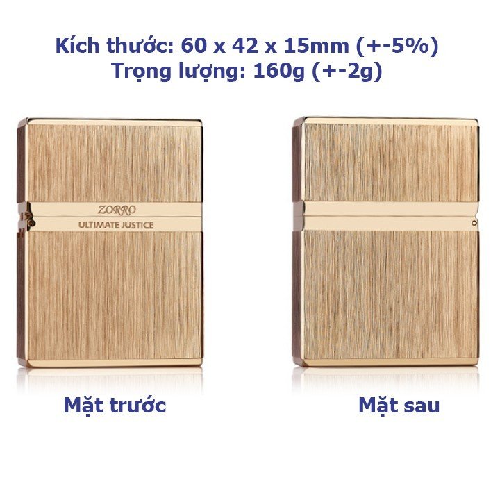 Vỏ Hộp Quẹt Bật Lửa Xăng Đá Zorro ZL7 Nắp Khít Giữ Xăng Cực Tốt