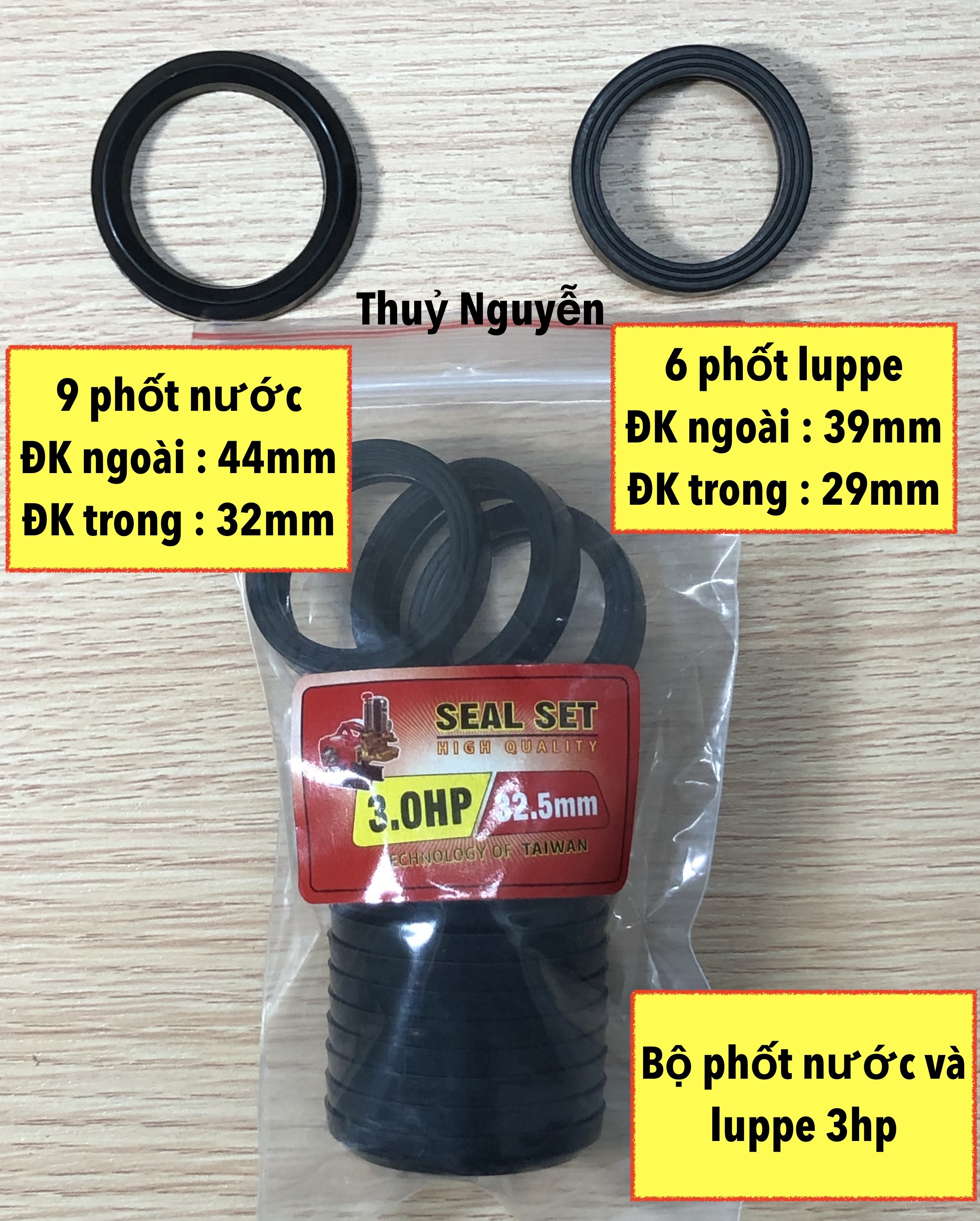 Bộ phốt nước và luppe máy rửa xe 1hp, 1,5hp, 2hp, 3hp, 5hp, 7hp, 10hp. Hàng loại tốt theo tiêu chuẩn Đài Loan