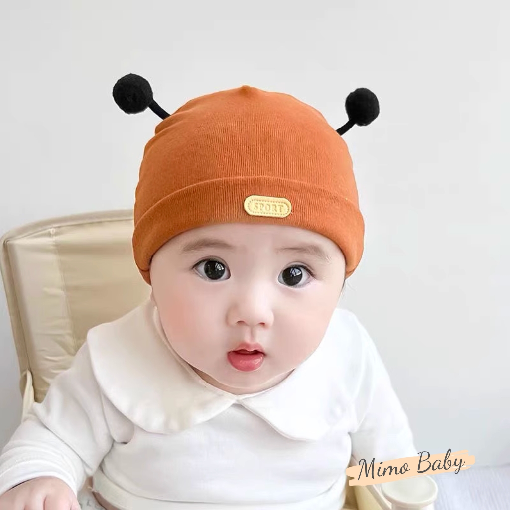 Mũ cotton chùm đầu gắn tai ong đáng yêu cho bé MD249 Mimo Baby