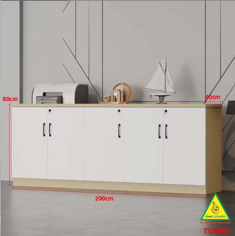 Tủ hồ sơ văn phòng, tủ tài liệu thấp gỗ MDF TVP401 - NỘI THẤT LẮP RÁP VIENDONGADV