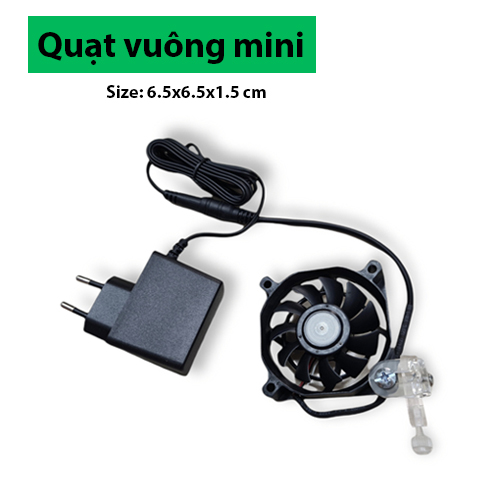 Quạt mini tản nhiệt DIY sò, vuông nhỏ giảm nhiệt độ làm mát hồ cá tép thủy sinh mini