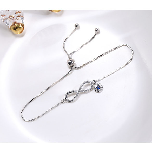 Lắc tay | Lắc tay bạc nữ S925 thiết kế hình vô cực đính đá L2553 - Bảo Ngọc Jewelry