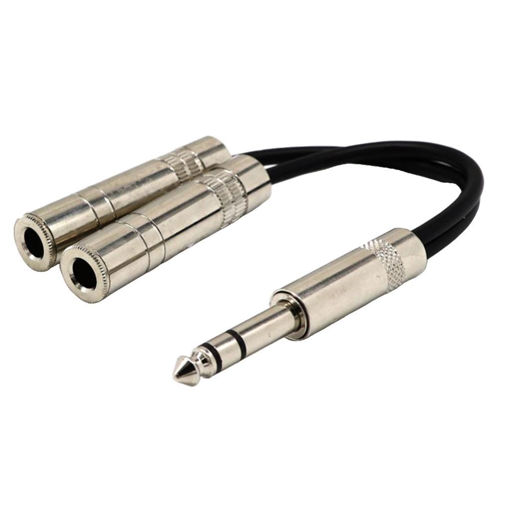 2x  1/4"  2X 6.5mm TRS   Y Splitter Cable Connector