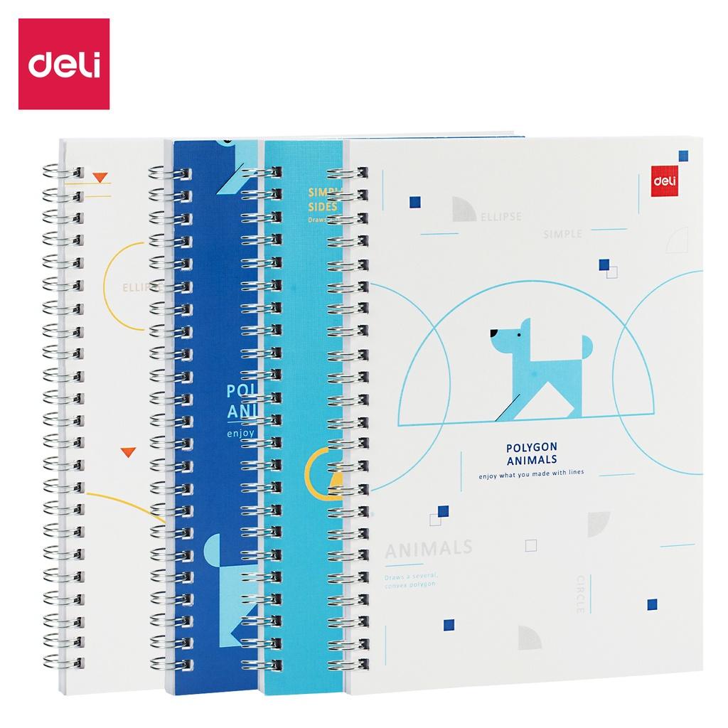 Sổ tay kẻ ngang vẽ chì phác thảo sketchbook Deli 120 trang 70gsm A5 gáy lò xo dùng cho mỹ thuật phác họa
