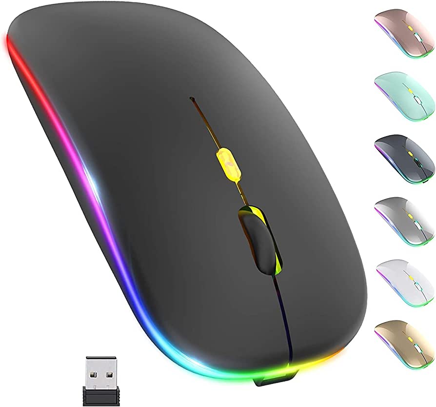 Chuột Không Dây A2 kết nối chip USB 2.4GHz có đèn led với nút nhấn không ồn