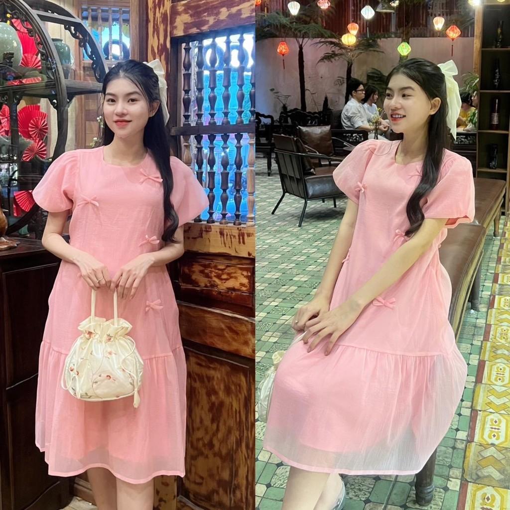 Đầm bầu tơ phom đuôi cá đính nơ dễ thương, trẻ trung diện đi làm, đi chơi, đi tiệc Nữ Women Nữ Women - Đỏ
